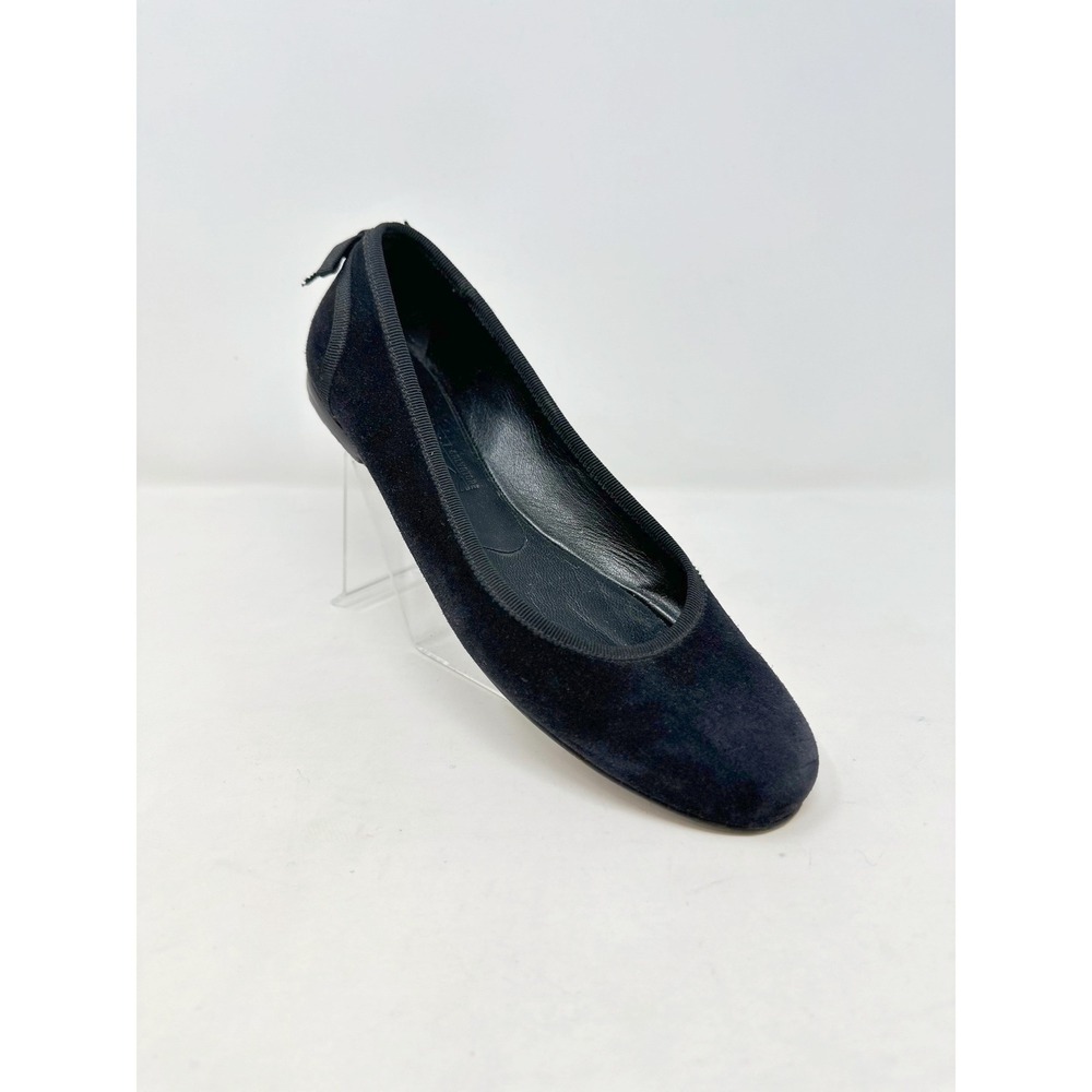 Amputee LEFT ONLY Salvatore Ferragamo Suede Bow Accents Ballet Flat Black 8.5B